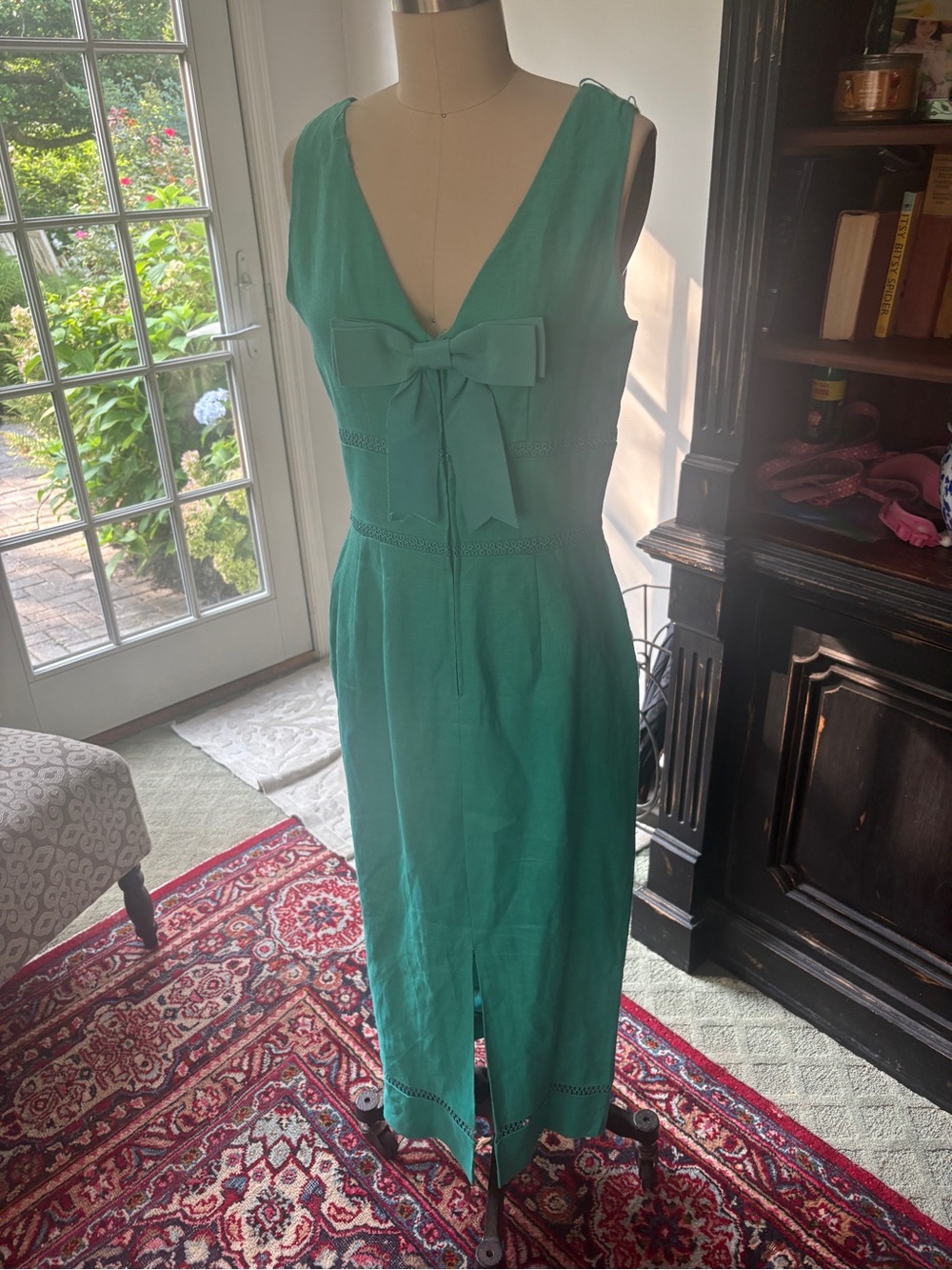 Vintage Emerald Linen Dress